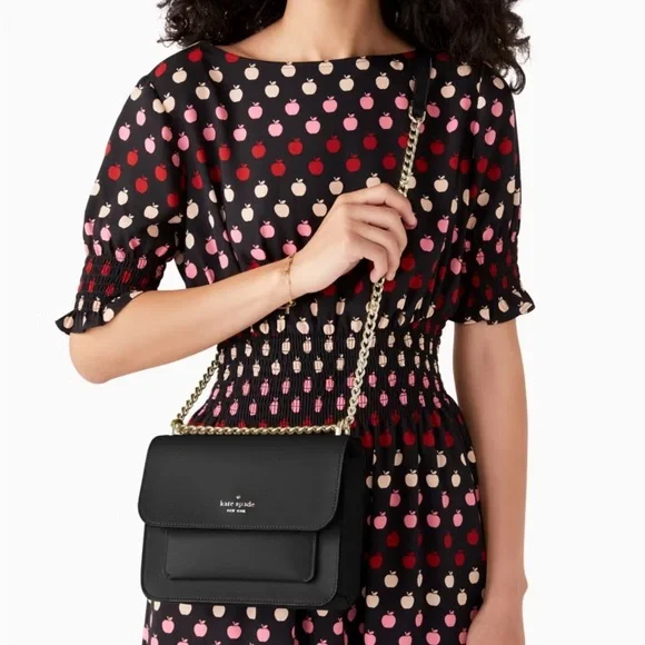 NWT Kate Spade Remi Flap Chain Crossbody Box Bag in Black - Picture 4 of 11